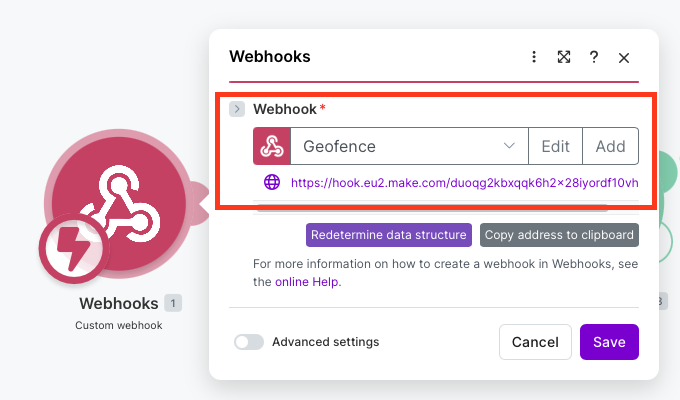 Webhook url