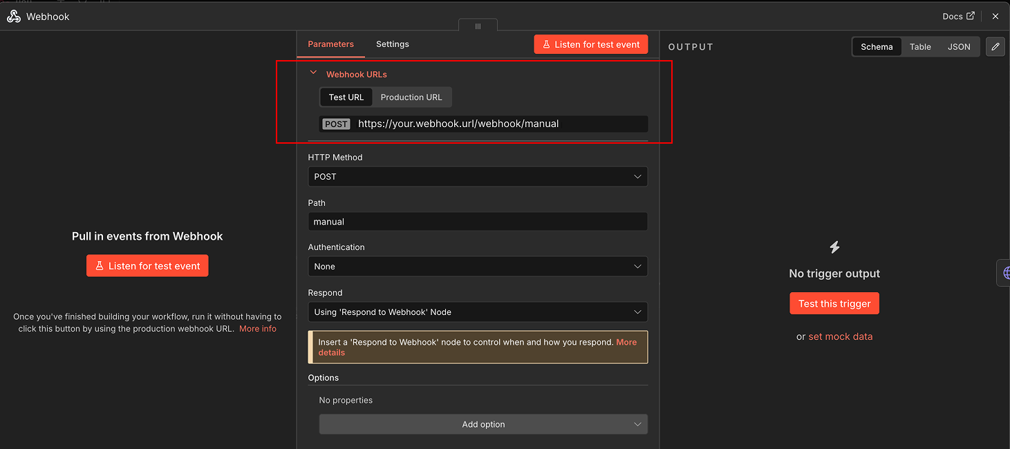 Webhook url