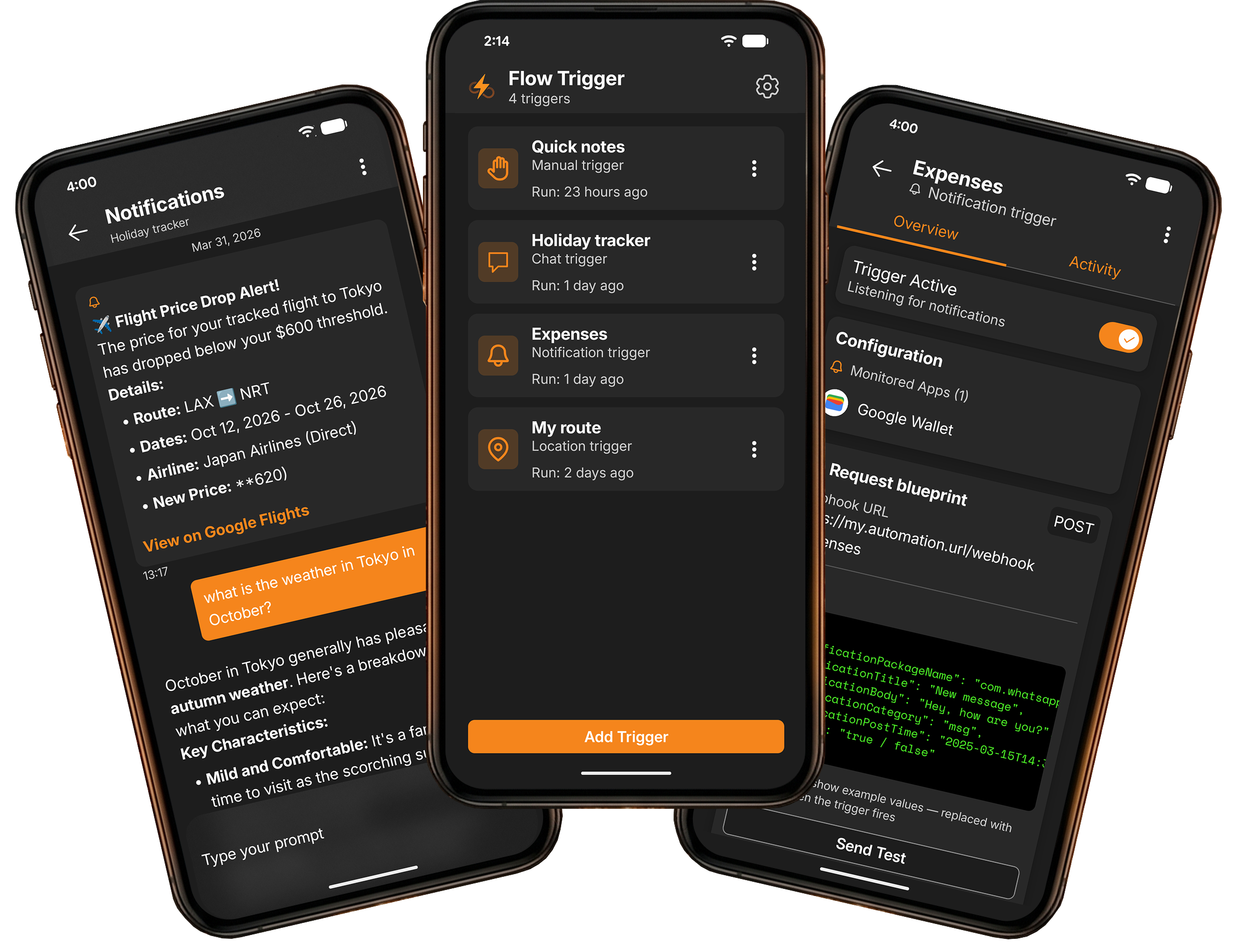 FlowTrigger app screenshot